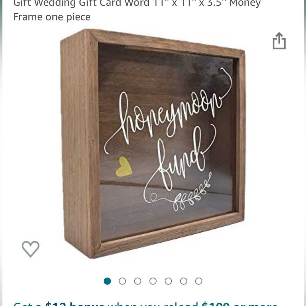 Honeymoon fund box wedding decor  11 x 11